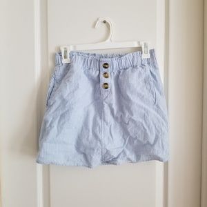uo pinstripe light blue skirt